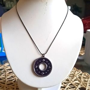 Enamel medallion necklace